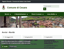 Tablet Screenshot of comune.cesara.vb.it